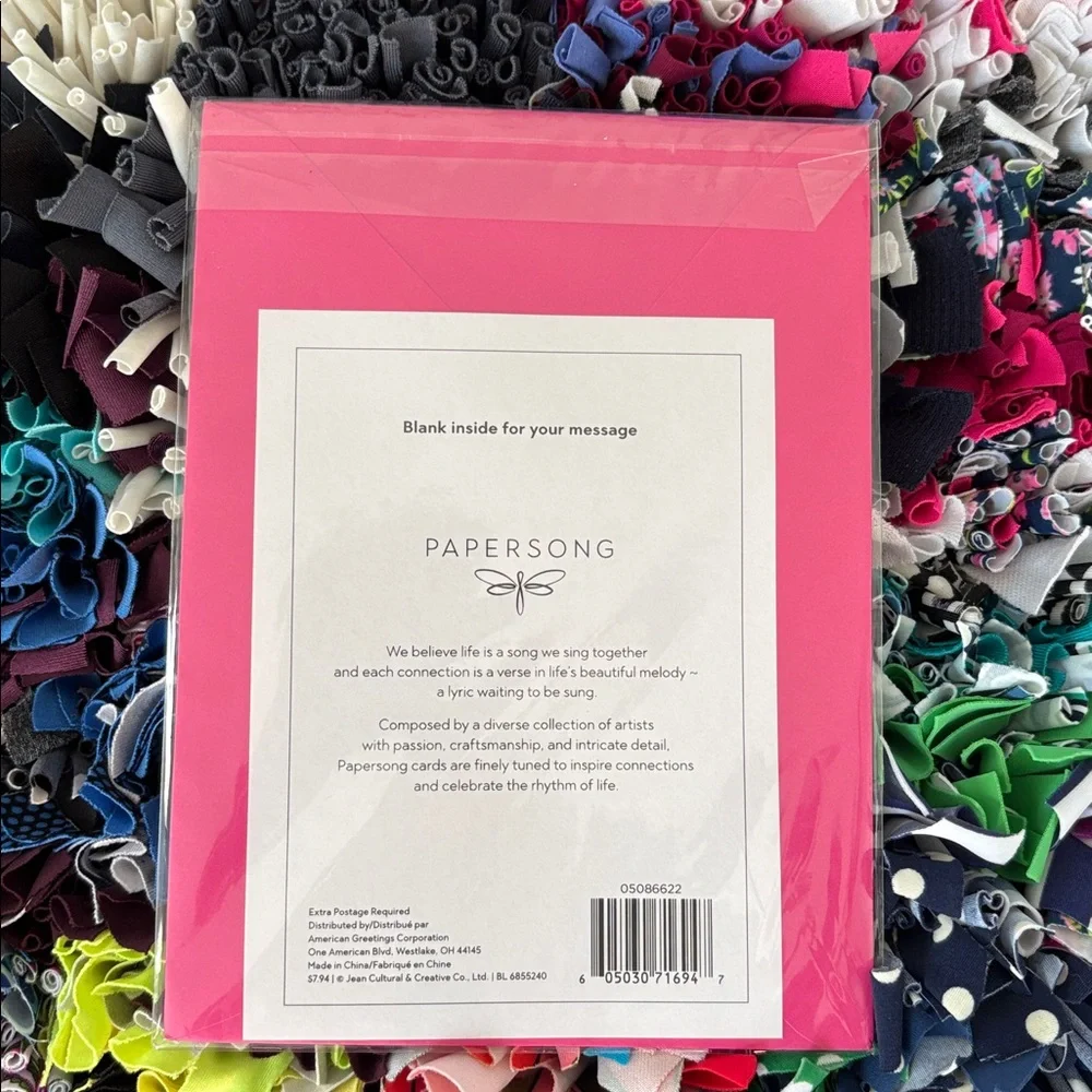 🆕American Greetings-Papersong Blank Inside Greeting Card